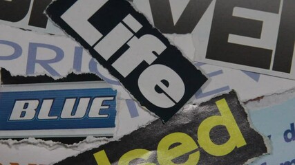 Abstract torn poster paper texture, old, colorful, grunge and noise texture seamless slideshow loop. - Powered by Adobe