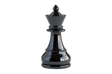 black Chess piece isolated on white or transparent background.