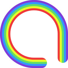 Circle made of a rainbow colored path.