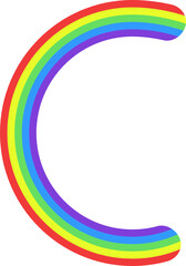 C-shaped curve with rainbow colors.