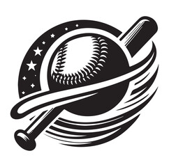 Baseball vector silhouette on white background
