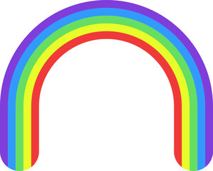 Obraz premium Rainbow colored curved line with rounded ends.