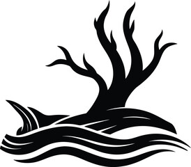 Driftwood Silhouette Vector for Coastal, Beach, and Natural Designs