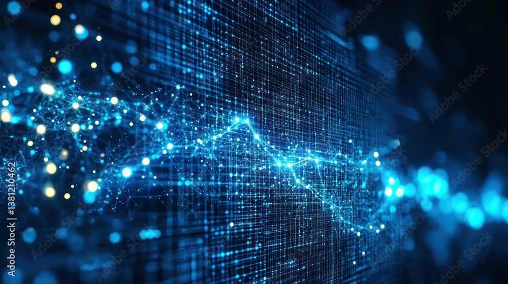 Poster abstract digital network data flow visualization
