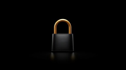 Sturdy black padlock with golden handle, ensuring security and peace of mind for your valuables
