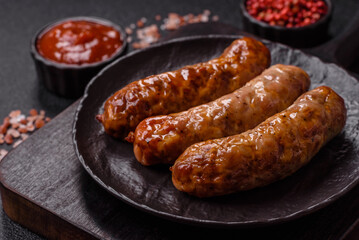 Grilled pork or beef sausages