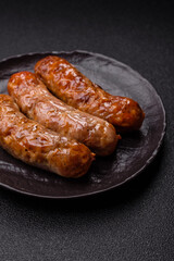 Grilled pork or beef sausages