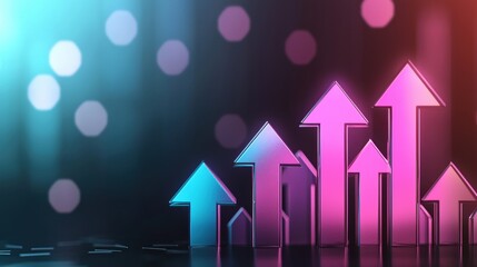 Trading Abstract arrows and bar charts forming a global economy representation