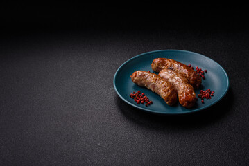 Grilled pork or beef sausages