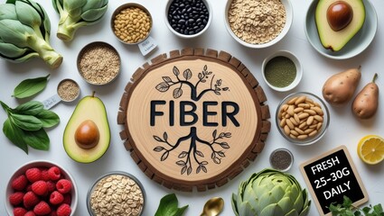 Naklejka premium Gut-Friendly & Gorgeous: A Fiber-Rich Feast Styled with Digestive Wellness in Mind