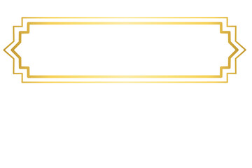 Golden Islamic Label Frame, Blank Banner with Gold Border 