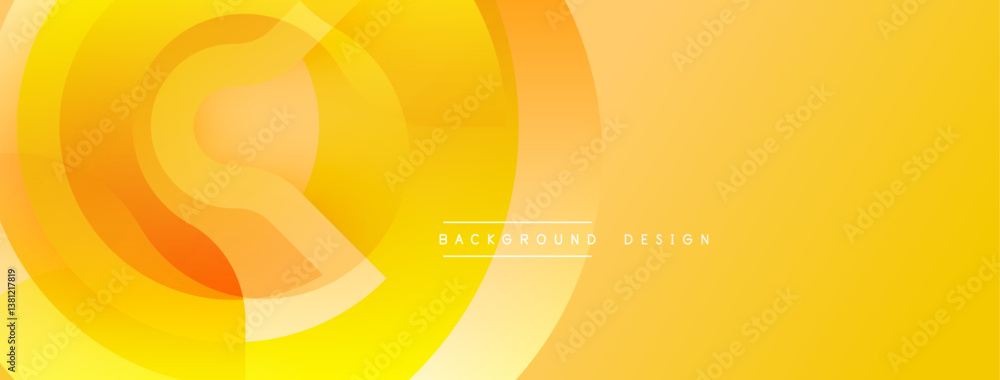 Aufkleber bright yellow abstract design. smooth gradients, overlapping circles create dynamic visual effect. warm tones, modern aesthetic. perfect backdrop.