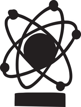 black atom model science concept clip art preview