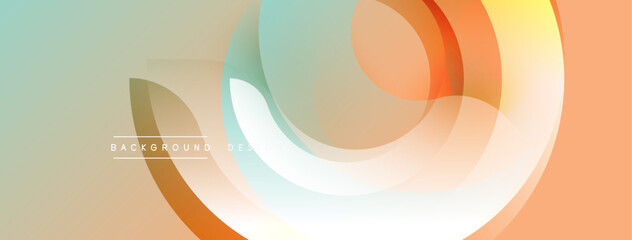 abstract background, overlapping circles, warm colors, smooth gradients, modern design, minimalist aesthetic, soft textures, dynamic composition, visual harmony.