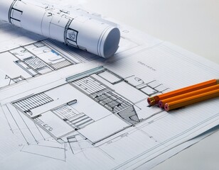 Dibujo a mano alzada con perspectivas de vivienda. Concepto de arquitectura y boceto.