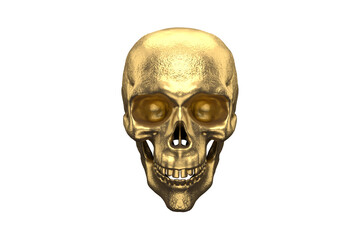 Gold Skull on transparent Alpha Channel Background for easy drag and drop use...