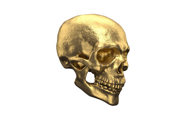 Gold Skull on transparent Alpha Channel Background for easy drag and drop use...