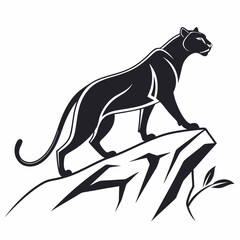 leopard silhouette icon vector
