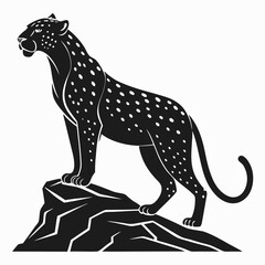 leopard silhouette icon vector