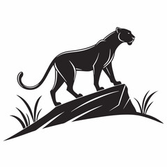 leopard silhouette icon vector
