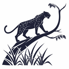 leopard silhouette icon vector