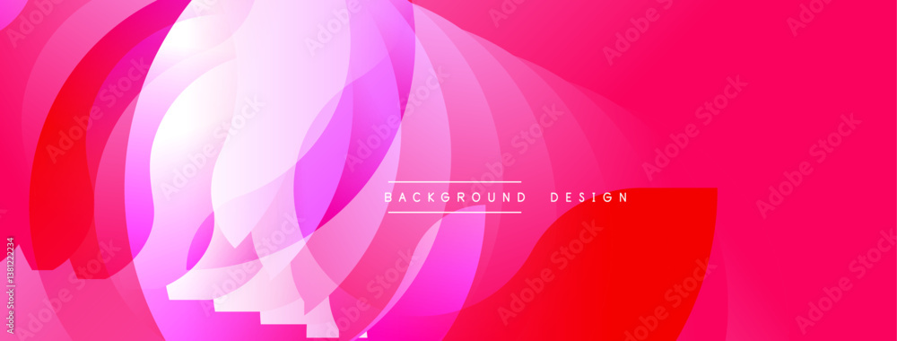 Aufkleber Abstract pink design. Smooth lines create dynamic flow. Gradient shades offer visual depth. Modern aesthetic for backgrounds, presentations.