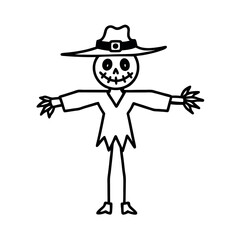 Fearsome Scarecrow Skull Vector for Halloween Prints

