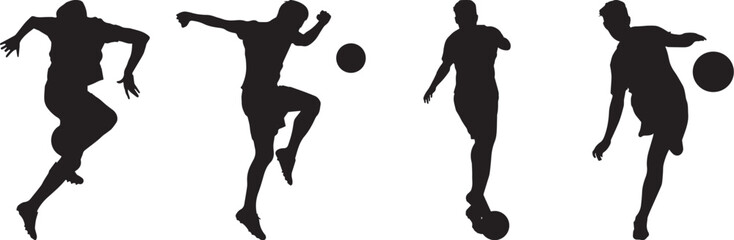 Football Player Silhouette Kicking Ball