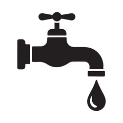 Water tap icon set. Bathroom tap. Faucet water symbol. Vector file illustration eps 10