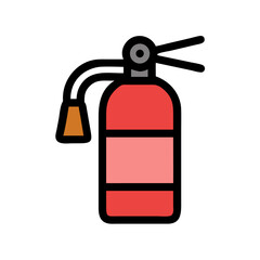 Fire extinguisher icon in flat style on a white background  