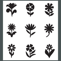 Creative flower design template, floral ornament logo and icon set, and flower logo design collection