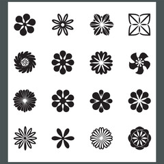 Creative flower design template, floral ornament logo and icon set, and flower logo design collection
