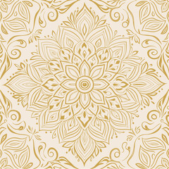 Seamless pattern Golden mandala design