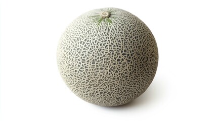 Close-up of Whole Cantaloupe Melon Isolated on White Background