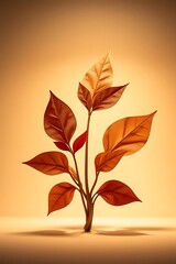 Autumnal plant in warm studio light