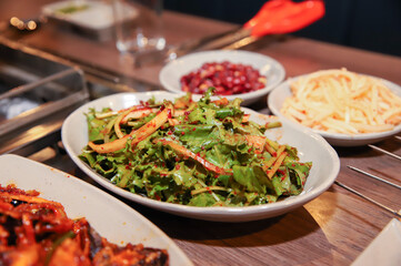 Korean side dish. Fresh Lettuce Kimchi