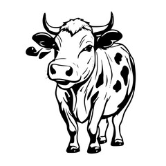 cow on white background