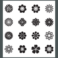 Creative flower design template, floral ornament logo and icon set, and flower logo design collection