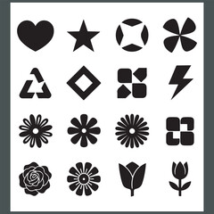 Creative flower design template, floral ornament logo and icon set, and flower logo design collection