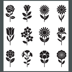 Creative flower design template, floral ornament logo and icon set, and flower logo design collection