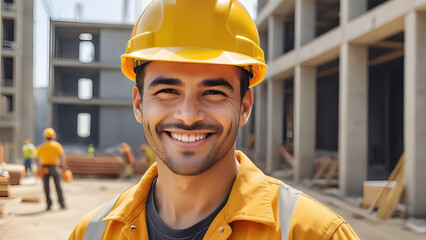 Construction Worker Portrait with Optimism and Professionalism