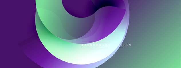 Abstract vibrant design. Smooth curves blend purple, green hues. Modern background creates dynamic visual experience. Minimalist aesthetic.