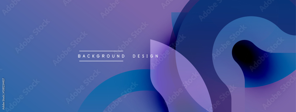 Poster abstract shapes, purple hues, smooth gradients, modern design, overlapping layers, dynamic compositi
