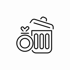 ring lid bin icon sign vector