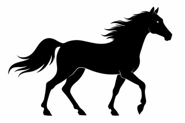 arabian horse sihouette black vector