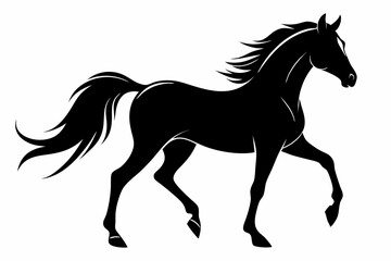 arabian horse sihouette black vector