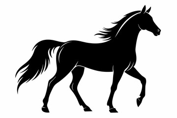 arabian horse sihouette black vector