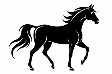 Obraz premium arabian horse sihouette black vector