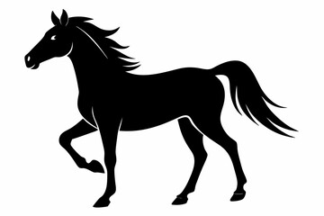 arabian horse sihouette black vector