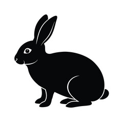 Rabbit Vector Silhouette Design Art.